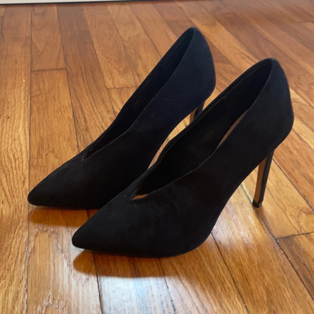 Cute black suede booties